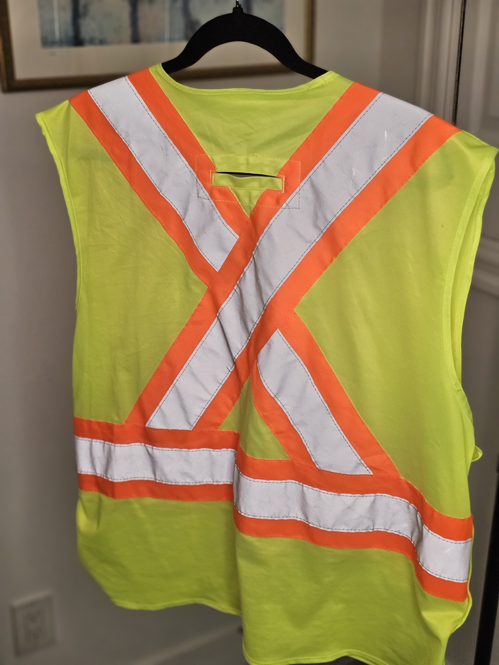High-Visibility Safety Vest - Neon Yellow with Orange Reflective Stripes